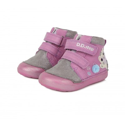 D.D. step dievčenská detská celokožená obuv A066-732B Mauve